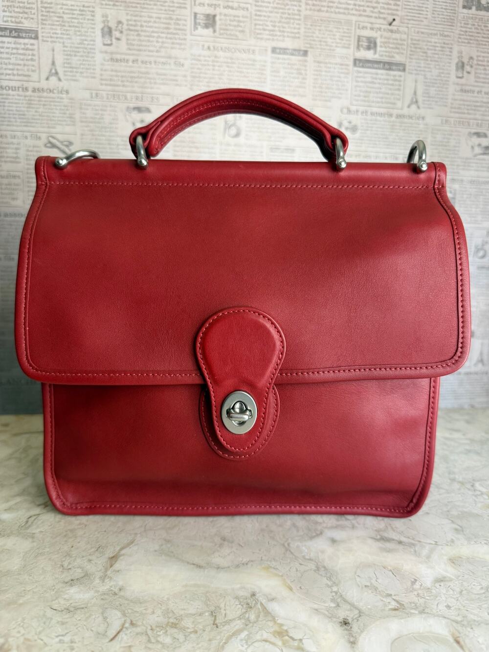 Vintage Coach 9927 Willis Red Leather Bag